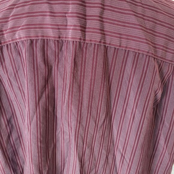 George Mens Shirt 2XL Long Sleeve Burgundy Stripe Lightweight Polyester STR74E - Picture 7 of 10